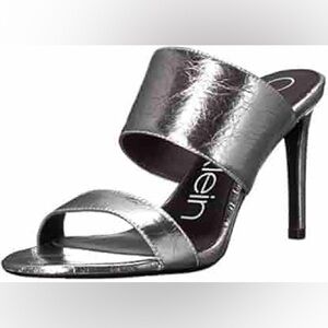 Calvin Klein Metallic Silver Heels 8.5